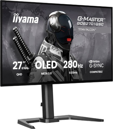 iiyama G-MASTER GOB2701QSC-B1 computer monitor 68.6 cm (27") 2560 x 1440 pixels 2K Ultra HD OLED Black