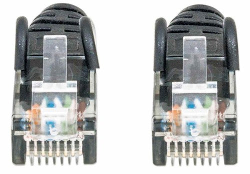 Intellinet Network Patch Cable, Cat6, 2m, Black, CCA, U/UTP, PVC, RJ45, Gold Plated Contacts, Snagless, Booted, Lifetime Warranty
