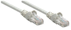 Intellinet Network Patch Cable, Cat5e, 0.25m, Grey, CCA, U/UTP, PVC, RJ45, Gold Plated Contacts, Snagless, Booted, Lifetime Warranty