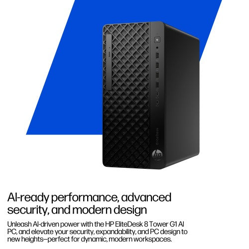 HP EliteDesk 8 Tower G1i AI Wolf Pro Security Edition Intel Core Ultra 9 285 32 GB DDR5-SDRAM 1 TB SSD Windows 11 Pro PC AI PC Black
