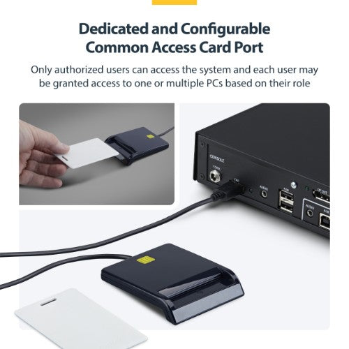 StarTech.com Secure 4-Port Dual-Monitor KVM Switch, HDMI or DisplayPort, 4K 60Hz, NIAP 4.0 Desktop KVM, Metal Housing, CAC Port, Made in the USA