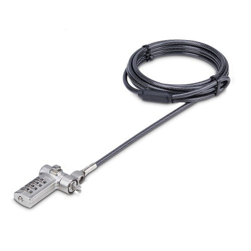 StarTech.com Universal Laptop Lock 6.6ft (2m), Security Cable For Notebook Compatible With Noble Wedge®/Nano/K-Slot; Keyless Combination Locking Cable, Anti-Theft Cut-Resistant Steel Cable - TAA