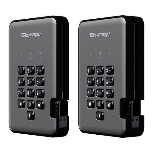iStorage diskAshur PRO2 diskAshur PRO² HDD 3TB | Secure Portable Hard Drive |FIPS 140-2 Level 3 certified | AES-XTS 256-bit Hardware Encryption | PIN protected | OS & Platform Independent |GDPR, TAA Compliant|Brute force hack defence | Dust/Water Resistan
