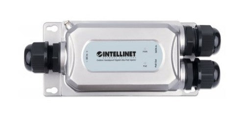 Intellinet Outdoor Vandalproof Gigabit PoE++ Injector, One 60 W Port, IEEE 802.3bt (4PPoE) Compliant, IP67 Waterproof, IK10 Vandalproof, Metal Housing
