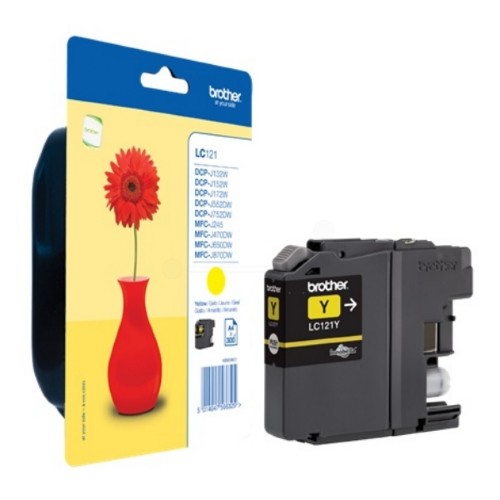 Brother LC-121YBP Ink cartridge yellow Blister, 300 pages for Brother DCP-J 132/MFC-J 285