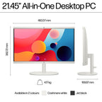 HP 22-dg0006na Intel® N N100 54.5 cm (21.4") 1920 x 1080 pixels All-in-One PC 8 GB DDR5-SDRAM 256 GB SSD Windows 11 Home Wi-Fi 6 (802.11ax) White