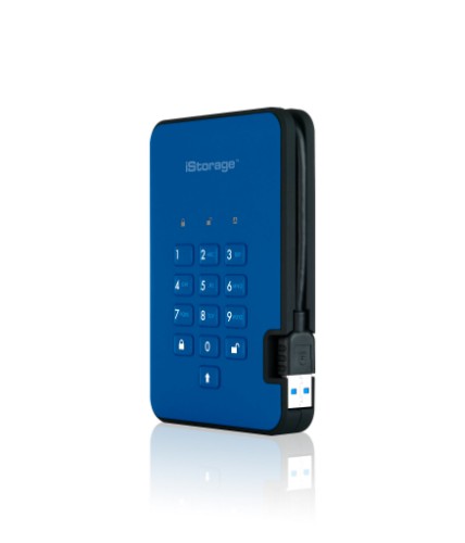 iStorage diskAshur² SSD 1TB Blue | Secure Portable Solid State Drive |AES-XTS 256-bit Hardware Encryption | PIN protected | OS & Platform Independent | TAA Compliant |Brute force hack defence | Dust/Water Resistant