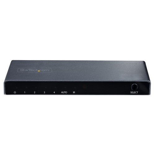 StarTech.com 4-Port 8K HDMI Switch, HDMI 2.1 Switcher 4K 120Hz HDR10+, 8K 60Hz UHD, HDMI Switch 4 In 1 Out, Auto/Manual Source Switching, Power Adapter and Remote Included