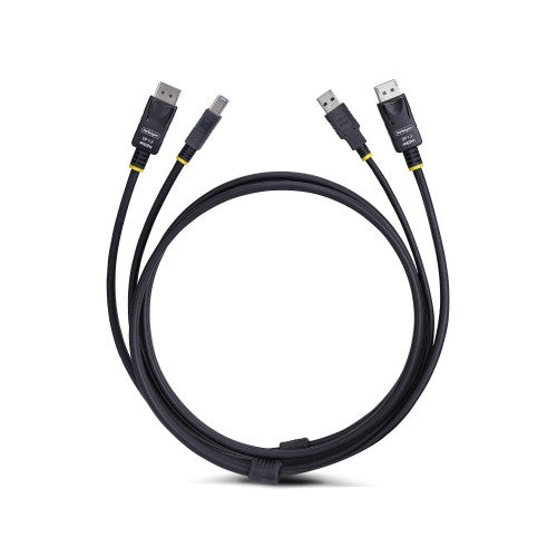 StarTech.com 6ft (1.8m) DisplayPort and USB 5Gbps KVM Cable, 4K 60Hz, Universally Compatible DP 1.2/USB 3.0 Combo Cable for KVM Switches