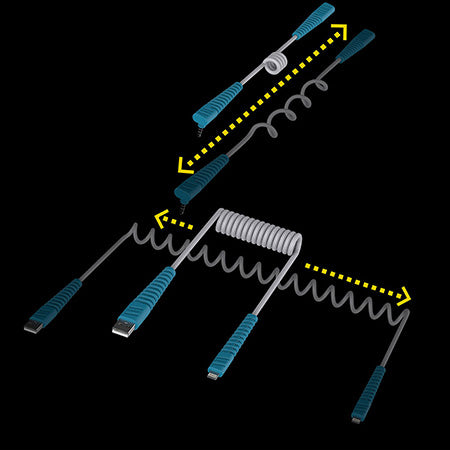 OtterBox EZGrab Cable Bundle USB A-Lightning & 1/8" Audio Space Speed, Space Speed Silver