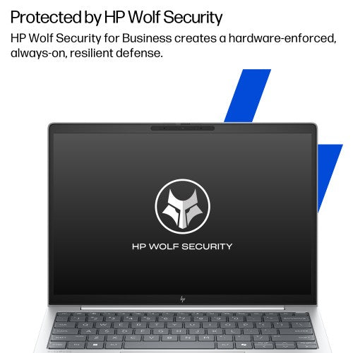 HP EliteBook 8 G1i AI PC Wolf Pro Security Edition Intel Core Ultra 7 255U Laptop 40.6 cm (16") WUXGA 24 GB DDR5-SDRAM 512 GB SSD Wi-Fi 6E (802.11ax) Windows 11 Pro Silver
