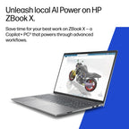 HP E0EU8EA laptop Copilot+ PC Intel Core Ultra 7 40.6 cm (16") 2.5K 32 GB DDR5-SDRAM 1 TB SSD NVIDIA RTX PRO 2000 Blackwell Wi-Fi 7 (802.11be) Windows 11 Pro AI Workstation, AI PC Silver