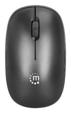 Manhattan MW3050 Wireless Optical Mouse, Black, 1200dpi, 2.4Ghz (up to 10m), USB, Ambidextrous, Three Button with Scroll Wheel, USB-A nano receiver, AA battery (included), Low friction base, USB version (most popular type, which is USB-A), Three Year Warr