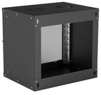 Intellinet 19" Network Cabinet - Wall Mount (Basic), 9U, 400mm Deep, Black, Flatpack, Max 50kg, Usable Depth 340mm, Glass Door, Rack, Parts for wall installation (eg screws and rawl plugs) not included