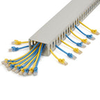 StarTech.com Open Slot Cable Management Raceway with Cover, 3"(75mm)W x 2"(50mm)H - 6.5ft(2m) length - 1/4"(8mm) Slots, PVC Network Cable Hider/Wall Wire Duct, Max 180 Cables, UL Listed