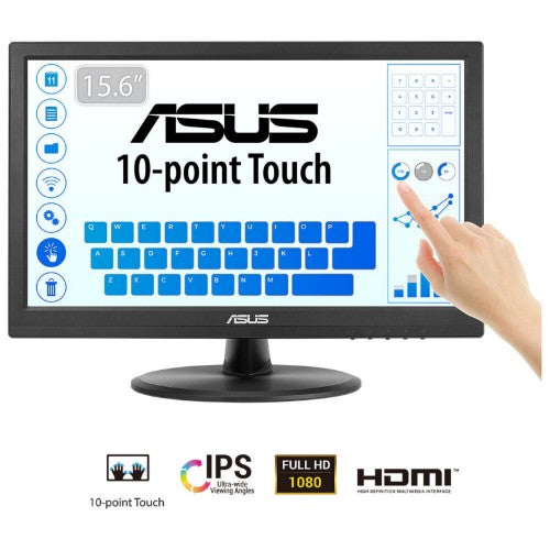 ASUS Touch VT169HE computer monitor 39.6 cm (15.6") 1920 x 1080 pixels Full HD LED Touchscreen Tabletop Black