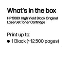 HP CF360X/508X Toner cartridge black, 12.5K pages ISO/IEC 19798 for HP CLJ M 552/E 55040