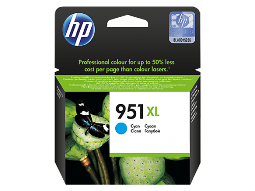 HP CN046AE/951XL Ink cartridge cyan high-capacity, 1.5K pages ISO/IEC 24711 24ml for HP OfficeJet Pro 8100/8610/8620