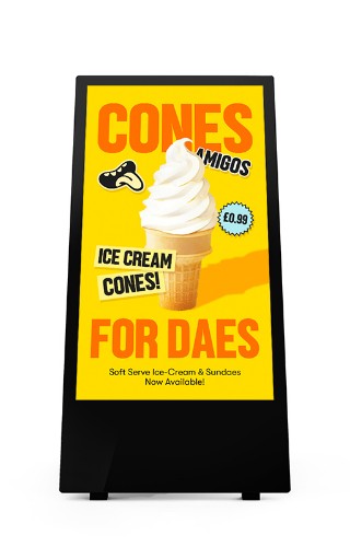 Allsee Technologies HOAB43HD8 Signage Display Digital A-board 109.2 cm (43") Wi-Fi 1500 cd/m² Black Built-in processor Android 7.1 24/7