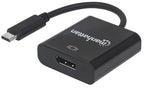 Manhattan USB-C to DisplayPort 1.2 Cable, 4K@30Hz, 21cm, Male to Female, Black, Lifetime Warranty