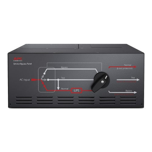 APC Service Bypass Panel, 230V, 125A, 2x hardwire input connectors, 8x IEC 60320 C19 outlets