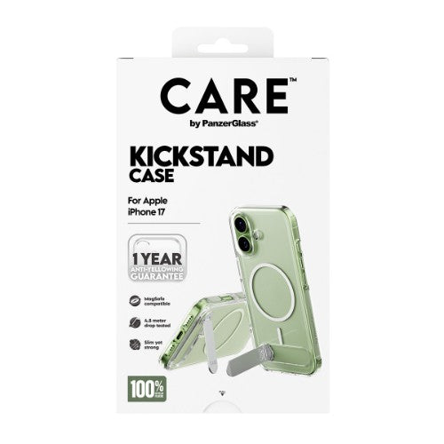 PanzerGlass CARE by ® Feature Case Transparent w. Kickstand & MagSafe iPhone 17