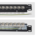 StarTech.com 24 Port 1U Feed Through Patch Panel with Cable Management Bar, Rackmount Shielded Cat6a Ethernet Patch Panel with RJ45 STP Inline Couplers