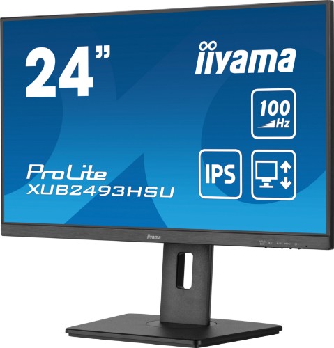 iiyama 24” IPS technology panel with USB hub and 100Hz refresh rate and 150mm height adjustable stand