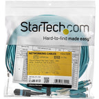 StarTech.com 10m (30ft) MTP(F)/PC to 4x LC/PC Duplex Breakout OM3 Multimode Fiber Optic Cable, OFNP Plenum, 40G Networks, Low Insertion Loss - Fiber Jumper Cord