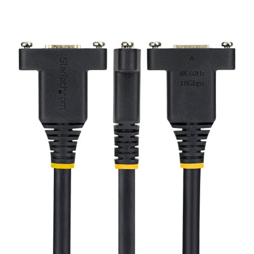 StarTech.com 1m (3ft) Panel Mount HDMI Cable, High Speed HDMI Panel Mount Extension Cable, 4K 60Hz/1440p 144Hz, HDMI Male to Female Panel Mount Adapter Cable