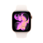 Apple Watch Series 11 GPS + Cellular 46mm Rose Gold Aluminium Case with Light Blush Sport Band - M/L