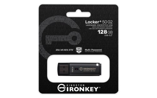 Kingston Technology IronKey 128GB Locker Plus 50 G2, FIPS 197, AES-256