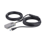 StarTech.com USB Extender Hub, 10m USB 3.0 Extension Cable with 4-Port USB-A Hub, Active/Bus Powered USB Repeater Cable, Optional 20W Power Supply Included, ESD Protection - TAA