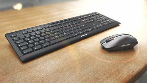 CHERRY Stream Desktop Recharge keyboard Mouse included Universal RF Wireless Black