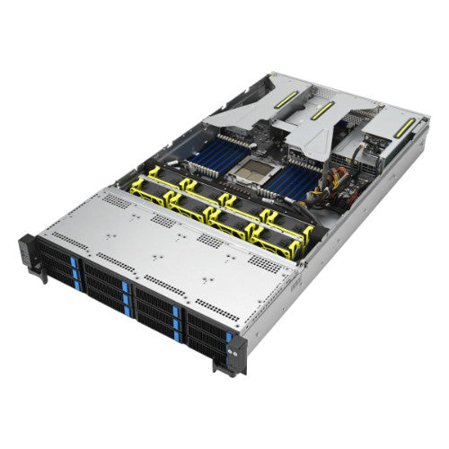 ASUS RS521A-E12-RS12U Socket SP5 Rack (2U) Black, Silver