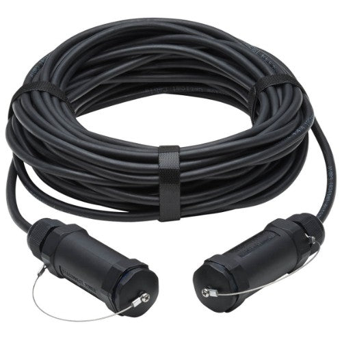 Tripp Lite P568FA-50M-W High-Speed Armored HDMI Fiber Active Optical Cable (AOC) with Hooded Connectors - 4K @ 60 Hz, HDR, IP68, M/M, Black, 50 m (164 ft.)