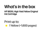 HP 3JA29AE/963XL Ink cartridge yellow high-capacity, 1.6K pages 22.92ml for HP OJ Pro 9010/e/9020/9020 e
