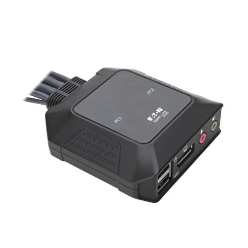 Tripp Lite B032-DPUA2 2-Port DisplayPort 1.1/USB KVM Switch with Audio/Video, Built-In Cables, USB Peripheral Sharing
