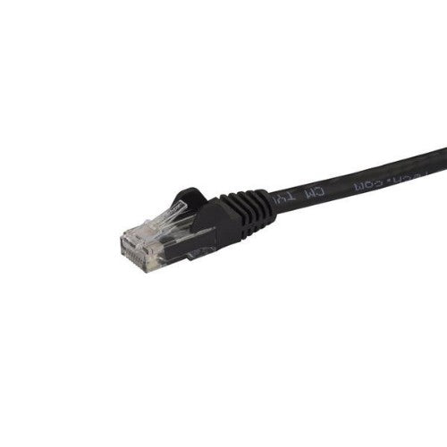 StarTech.com 7.5m CAT6 Ethernet Cable - Black CAT 6 Gigabit Ethernet Wire -250MHz 100W PoE RJ45 UTP Network/Patch Cord Snagless w/Strain Relief Individually Tested