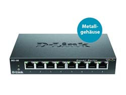D-Link DGS-108 Unmanaged L2 Gigabit Ethernet (10/100/1000) Black