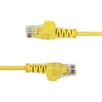 StarTech.com 3m Yellow Slim CAT6 Ethernet Cable, Snagless, 100W PoE, UTP, LSZH, 28AWG Pure Bare Copper Wire, Slim RJ45 Network Patch Cord w/Strain Reliefs, Individually Tested
