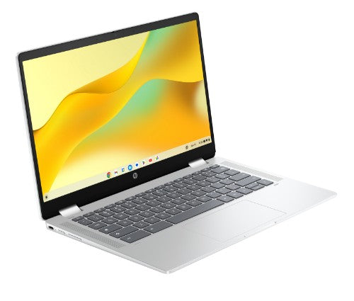 HP Chromebook x360 14b-cd0001na Intel® N N200 35.6 cm (14") Touchscreen Full HD 8 GB LPDDR5-SDRAM 128 GB eUFS Wi-Fi 6 (802.11ax) ChromeOS Silver