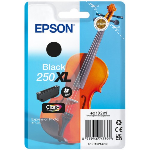 Epson C13T16P14020/250XL Ink cartridge black high-capacity Blister, 500 pages 10.2ml for Epson Expression Photo XP-980