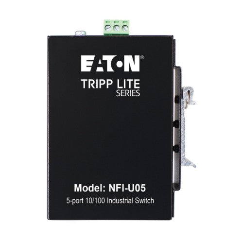 Tripp Lite NFI-U05 5-Port Unmanaged Industrial Ethernet Switch - 10/100 Mbps, Ruggedized, -40° to 75°C, DIN/Wall Mount