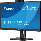 iiyama ProLite 27’’ IPS QHD monitor with a built-in Windows Hello camera and microphone, USB-C, KVM-Switch and height adjustable stand