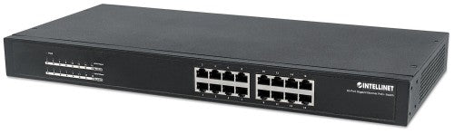 Intellinet 16-Port Gigabit Ethernet PoE+ Switch, 16 x PoE ports, IEEE 802.3at/af Power-over-Ethernet (PoE+/PoE), Endspan, Rackmount (UK Power Cord)