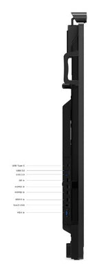 Lenovo ThinkVision T65 computer monitor 165.1 cm (65") 3840 x 2160 pixels 4K Ultra HD LED Touchscreen Black