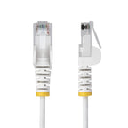 StarTech.com 2m White Slim CAT6 Ethernet Cable, Snagless, 100W PoE, UTP, LSZH, 28AWG Pure Bare Copper Wire, Slim RJ45 Network Patch Cord w/Strain Reliefs, Individually Tested