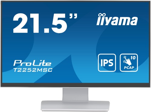 iiyama ProLite 21.5” PCAP 10pt touchscreen monitor featuring IPS panel technology, Edge-to-Edge glass design and anti fingerprint coating