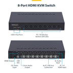 StarTech.com 8-Port HDMI KVM Switch with 1U Rack Mount Kit, 4K 60Hz HDMI 2.0, Push-Button & Hotkey Switching, 4-Port USB Hub, OS Independent, TAA Compliant